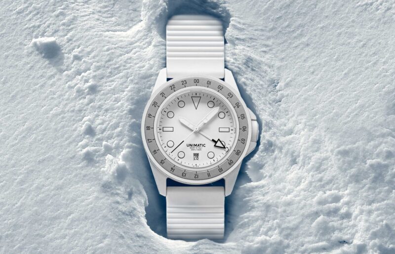 Unimatic × Revolution & The Rake Modello Uno GMT ‘Arctic Fox’